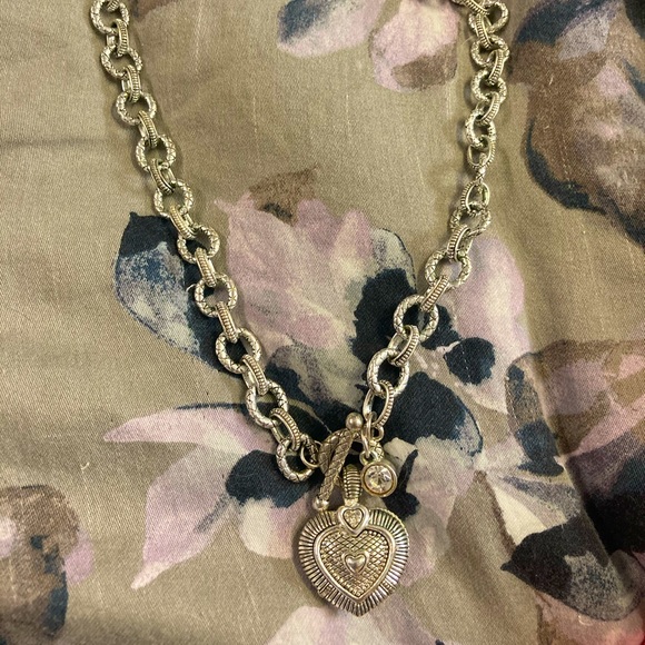 Jewelry - Silver Plated Charm Necklace with Heart